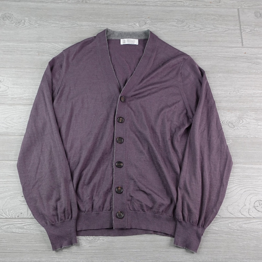 Brunello Cucinelli Cashmere Cardigan Mens Size 50 Silk Blend Luxury Old Money